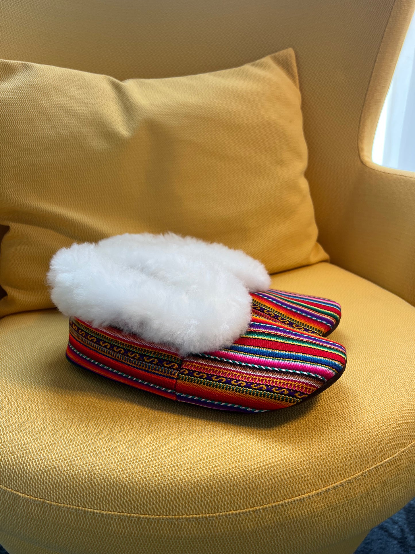 Sacred Valley Slippers – Baby Alpaca Fur & Andean Textile
