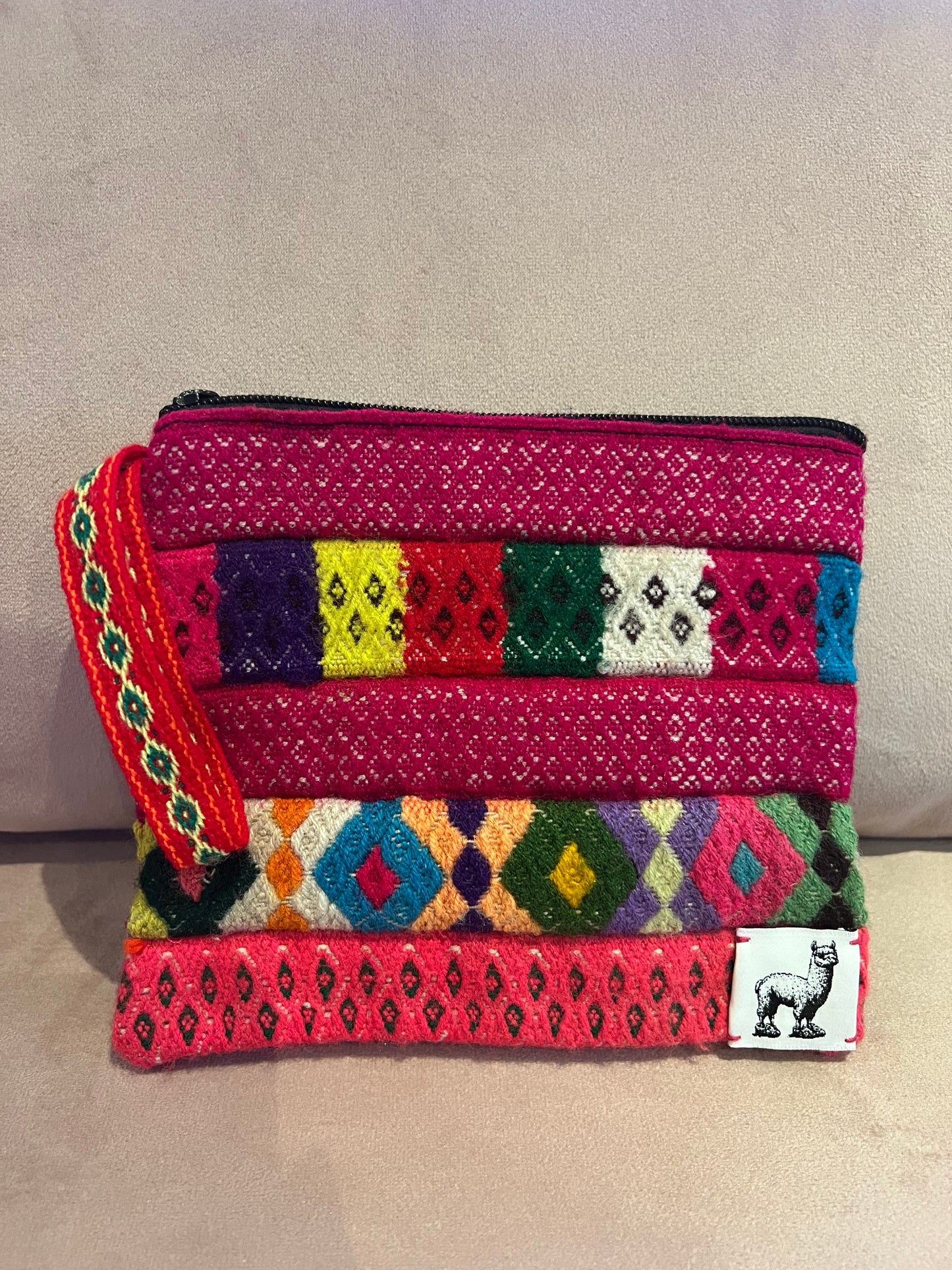 Rainbow Roots Pouch – Handwoven Andean Clutch